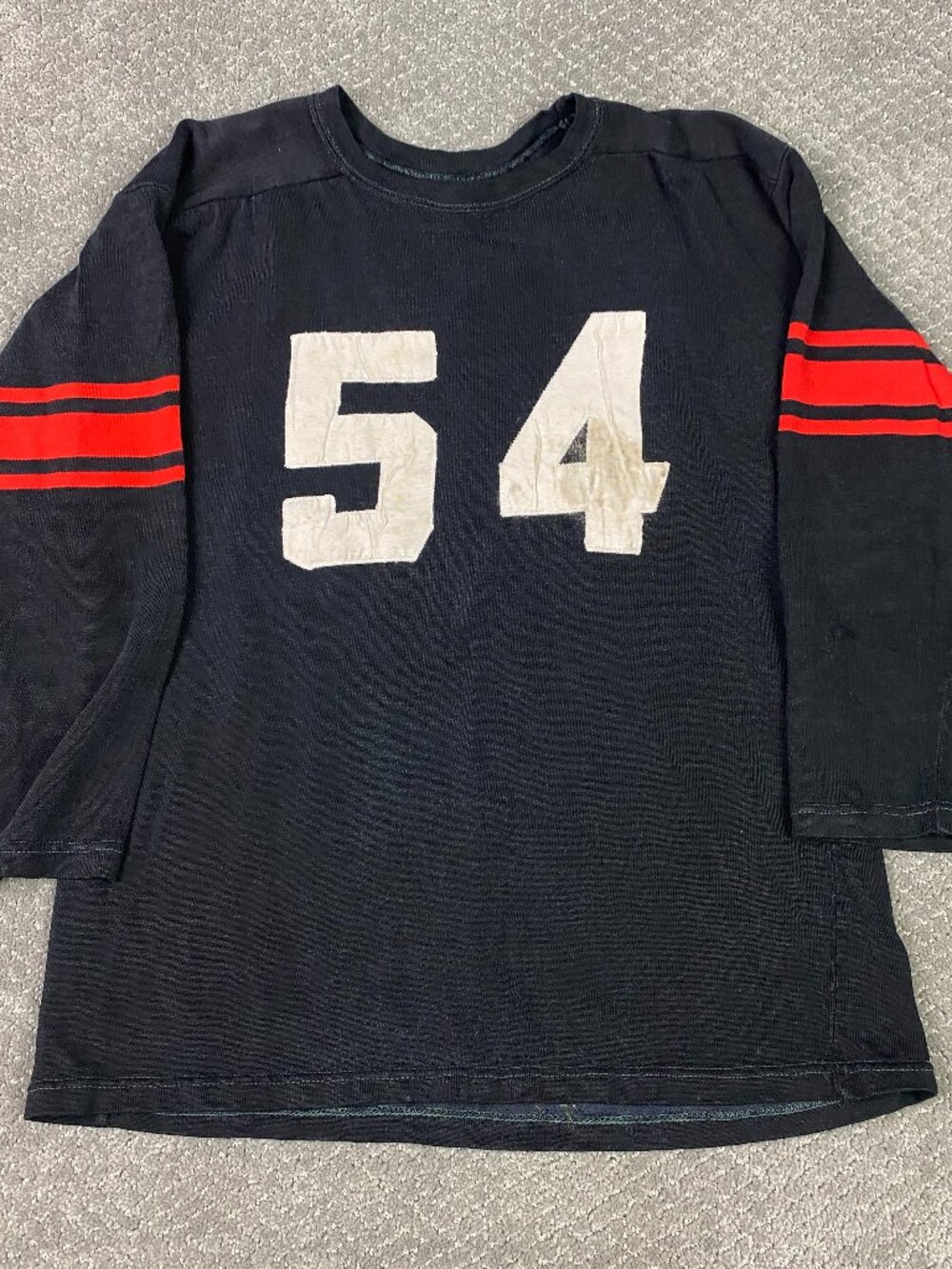Vintage 50s 60s Football Jersey Shirt Mens Medium #54 Embroidered Sewn Striped